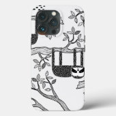 BLack blanc moderne tendance Sloth Coque robuste (Verso)