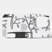 BLack blanc moderne tendance Sloth Coque robuste (Verso (horizontal))