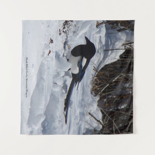 Black Bled Rocky Mountain Magpie square tapestry Wandkleed (Voorkant (horizontaal))