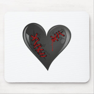 Black Bleeding Cut Open Broken Healing Heart Goth Muismat