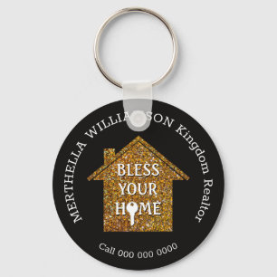 Black BLESS UW THUIS Real Estate Realtor Sleutelha Sleutelhanger