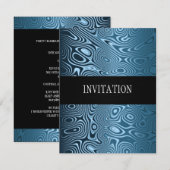 Black Blue Abstract alle evenementen Kaart (Voorkant / Achterkant)