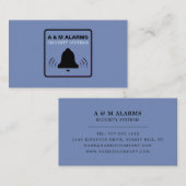 Black & Blue Alarm Logo, Security Alarm Service Visitekaartje (Voorkant / Achterkant)