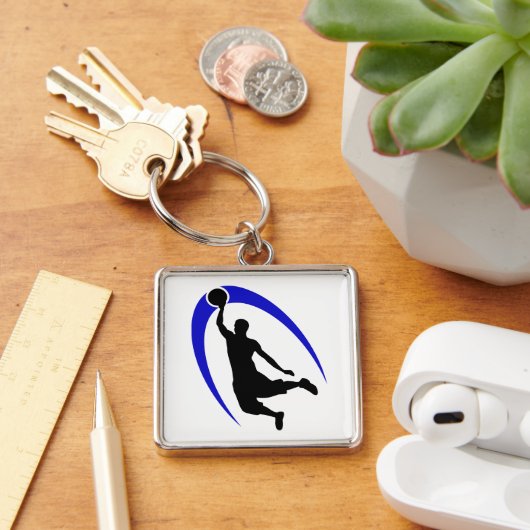 Black Blue Basketball Logo Sleutelhanger (Bureau)