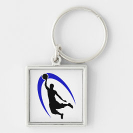 Black Blue Basketball Logo Sleutelhanger