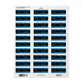 BLACK BLUE DAMASK ETIKET (Full Sheet)