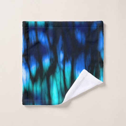 Black Blue en Turquoise abstract Bad Handdoek (Wasdoekje)