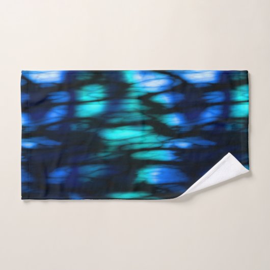 Black Blue en Turquoise abstract Bad Handdoek (Handdoek)