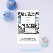 Black/Blue Floral Damask Wedding Hershey's Wrapper Flyer (Enkel)