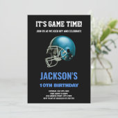 Black Blue Football Invitations Anniversaire (Debout devant)