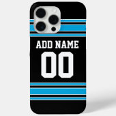 Black Blue Football Jersey Custom Name Number Case-Mate iPhone Case (Achterkant)