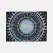 Black Blue Gold Mandala Turtle Coastal Fleece Deken (Voorkant (Horizontaal))