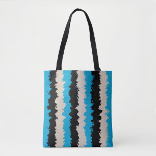 Black Blue Grey Abstract Stripe Patroon Draagtas