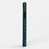 Black Blue Houndstooth Monogrammed Pattern Case-Mate iPhone Case (Achterkant/rechts)