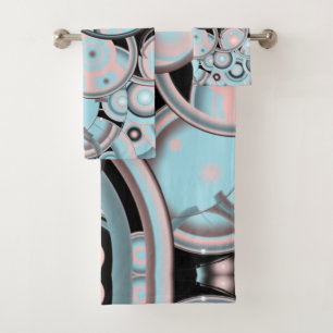 Black Blue Mocha Pink Gradient Concentric Circle