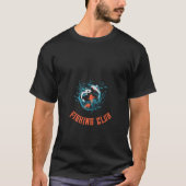 Black Blue Moving Fishers Fishing Club T-Shirt (Devant)