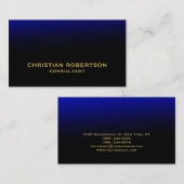 Black Blue Plain Modern Consultant Visitekaartje (Voorkant / Achterkant)