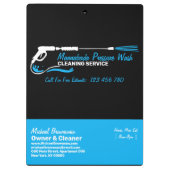 Black Blue Pressure Washing Water Spray Klembord (Achterkant)