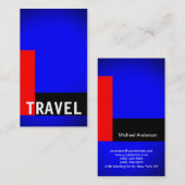 Black Blue Red Travel Agent Visitekaartje (Voorkant / Achterkant)