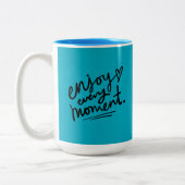 Black Blue Simple Motivational Quote Mug (Gauche)