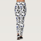 black blue soccer balls pattern leggings (Achterkant)