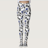 black blue soccer balls pattern leggings (Voorkant)