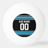 Black Blue Sports Jersey met Jouw naam en nummer Pingpongballen (Achterkant)