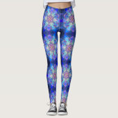 Black Blue Star Personnalisé Nom Leggings Vitrage (Devant)