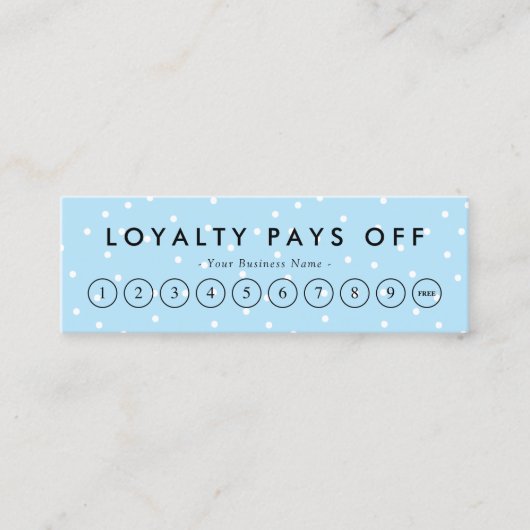 Black & Blue Stippen Loyalty Punch Kaart (Voorkant)