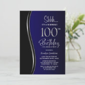 Black Blue Surprise 100ste verjaardag Kaart (Staand voorkant)