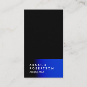 Black Blue Trendy Modern Simple Visitekaartje