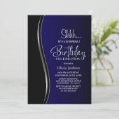 Black Blue Verjaardagsfeestje Kaart (Staand voorkant)