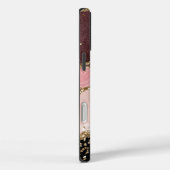Black Blush Gold Glitter Agaat Monogram Case-Mate iPhone Case (Achterkant / Rechts)