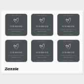 Black Blush Love Heart Mum to be Gift Candle Vierkante Sticker (Vel)