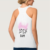 Black Blush Neon Pink Afstudeerder Jaar Aangepaste Tanktop (Achterkant)