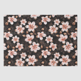 Black Blush Pink Rose Gold Floral Vrijgezellenfees Tissuepapier