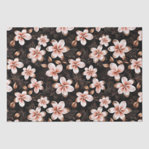 Black Blush Pink Rose Gold Floral Vrijgezellenfees Tissuepapier