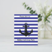 Black Boat Anchor Briefkaart (Staand voorkant)