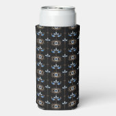 Black bohemian retro evil eye pattern (Seltzer Achterkant)