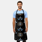 Black bohemian retro evil eye pattern schort (Gedragen)