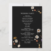 Black Boho Fleur sauvage Wedding Programme (Dos)