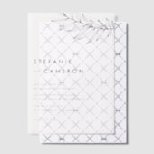 Black Boho Minimalist Foliage Wedding Vellum Uitnodigingen (Offset (Uitnodiging))