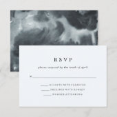 Black Boho-Waterverf | Huwelijksreactie RSVP Kaartje (Voorkant / Achterkant)