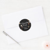 Black Boho Wildflower bruiloft Dank u Sticker (Envelop)