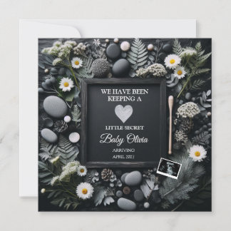 Black Boho Zwangerschapsaankondiging met Sonogram Aankondiging