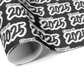 Black Bold Brush Klasse van 2025 Wrapping Paper Cadeaupapier (Rol Hoek)