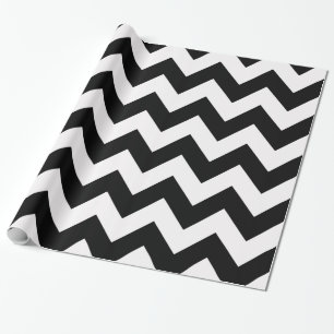 Black Bold Chevron Cadeaupapier