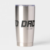 Black Bold Established New Dad Gift Geïsoleerde Drinkbeker (Achterkant)