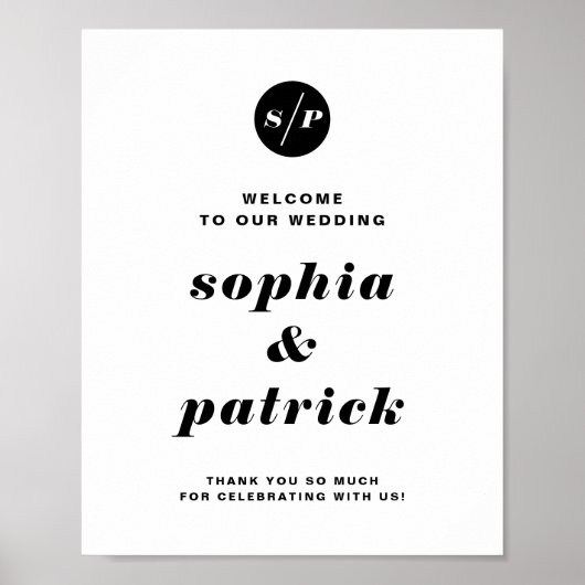 Black Bold Italic Typography Wedding Welcome Poster (Voorkant)