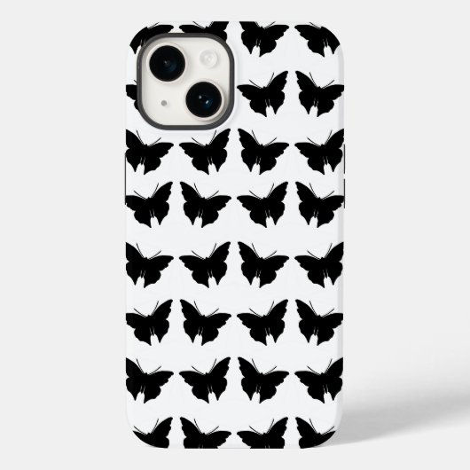 Black Bold Mod Butterflies Case-Mate iPhone Case (Achterkant)
